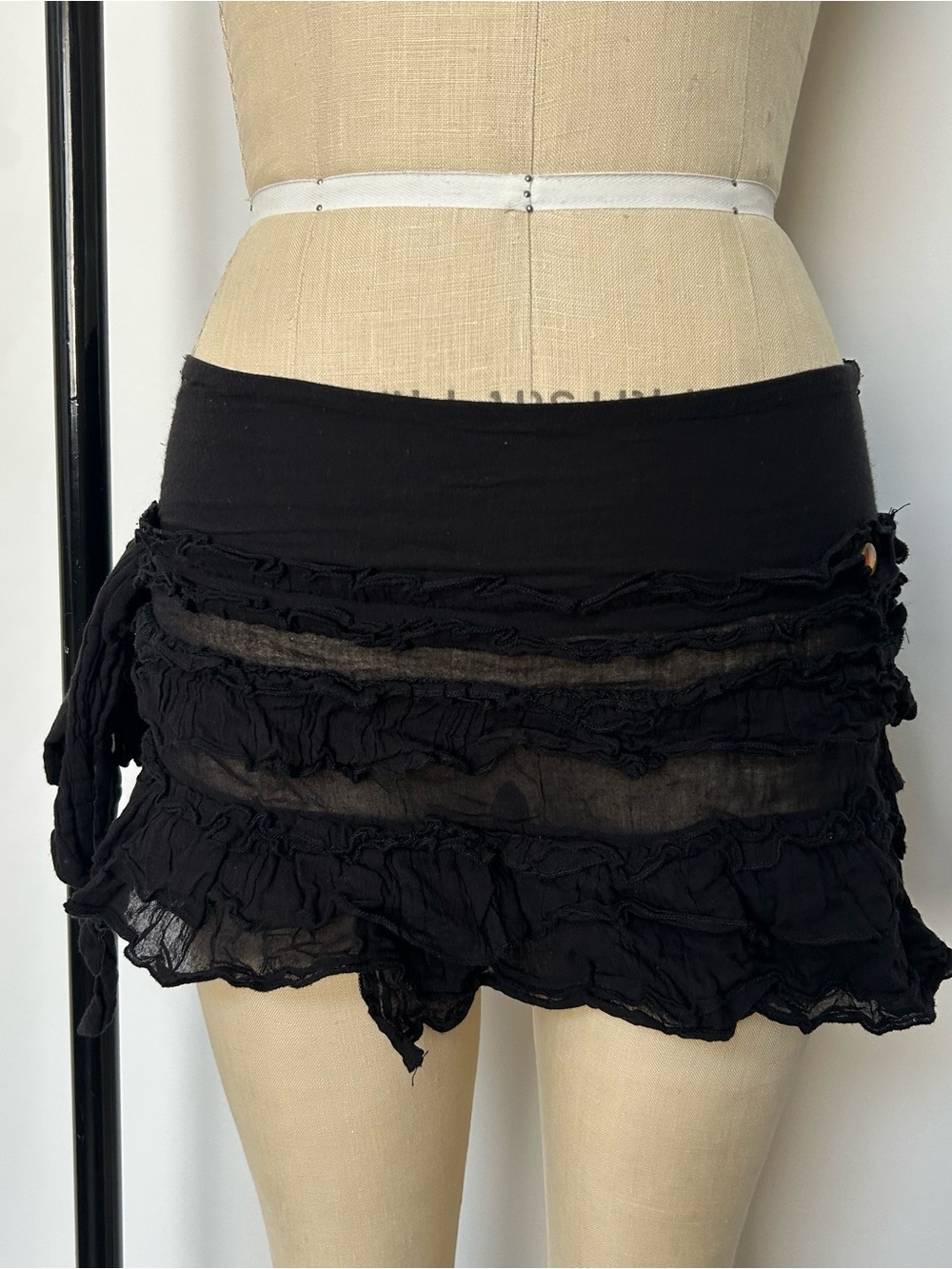 Women’s Black Ruffled Mini Skirt